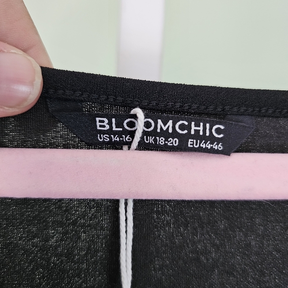 BloomChic Solid Pocket Sleeveless Ruffle Hem Tank Dress Black Size 14-16 - Picture 4 of 7